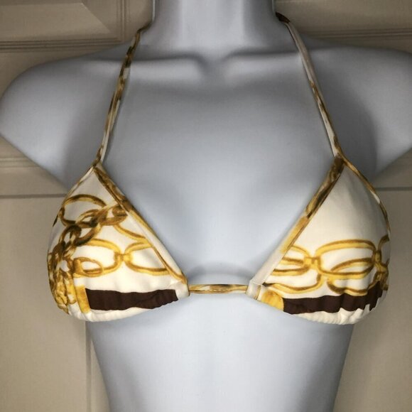 Rio de Sol Cream Gold Chain Brazilian Bikini XS - Picture 2 of 7